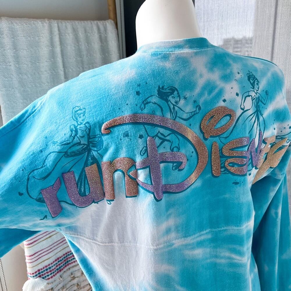 Walt Disney Spirit Jersey Princess 2022 Blue Tie Dye Long Sleeve Pullover Tee S - Picture 5 of 10